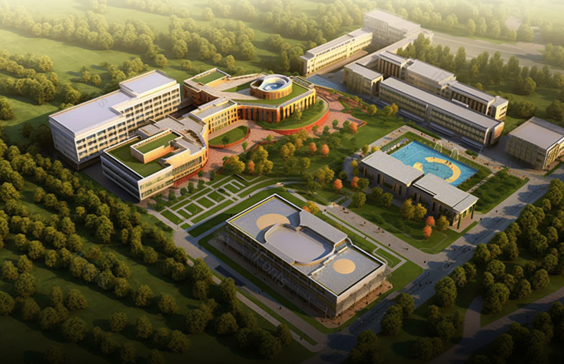 厂房学校高校建筑高空鸟瞰图,高清,摄影图,摄影图片,图片大全,摄影图免费下载